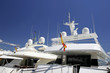 luxury white yachts moored close to each other in spain