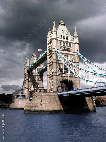 tower bridge by cloudy day