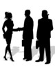 Illustration: meeting between business partners meeting between business partners