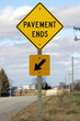 Photo: pavement ends sign pavement ends sign