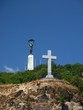 liberty statue and cross on mount gellert