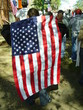 red-white-and-blue demonstrator