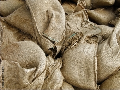 among the sandbags