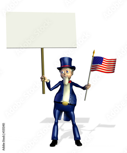 Illustration: uncle san holding a blank sign uncle san holding a blank sign