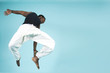 leaping through the air