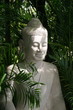 palm tree partly covered status of buddha