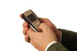 male hands dialing cell phone