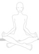 hatha yoga silhouette on white