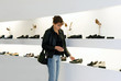 a woman shopping for shoes