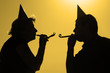 on the party with noise-makers