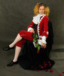 woman with red rose