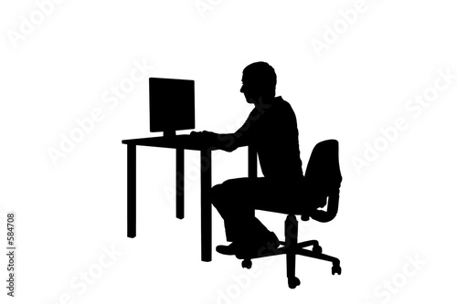 silhouette mann im büro