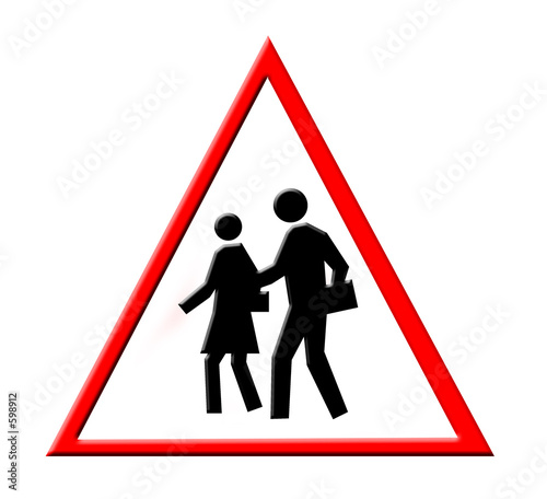 Illustration: piéton danger école rique panneau signalisation piéton danger école rique panneau signalisation