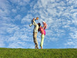 family with two children under cloudfield