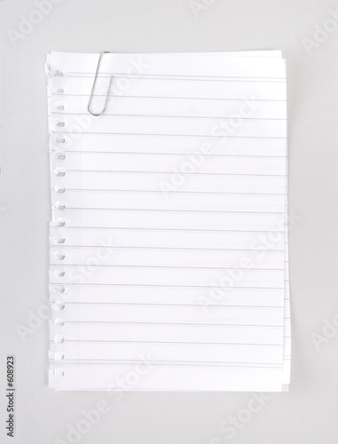 Lined Paper With Paper Clip. lined notebook paper with clip