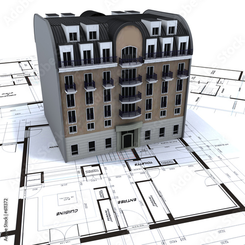 immeuble et plan haut