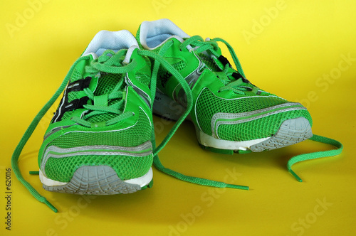 chaussures vertes pour le running