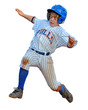 baseball player slides into home.