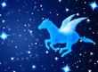 pegasus flying in night