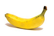 banana lying on the side, isolated against white background