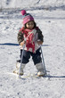 girl learning to ski