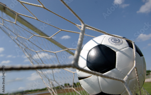 football - soccer ball in goal