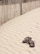 sandals, alone on the beach