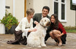 Photo: happy family with a dog happy family with a dog