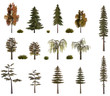 autumn trees billboard collection on white