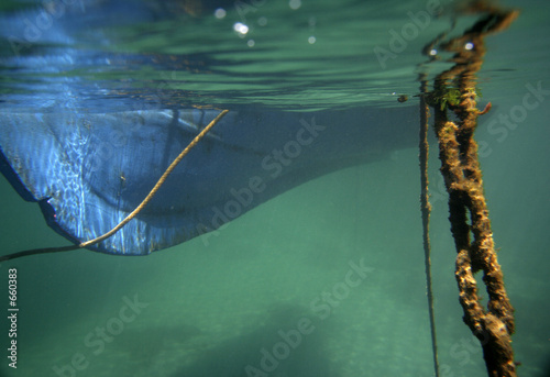 under the boat