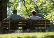 couple relaxing in park