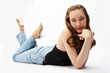young beauty girl is lying