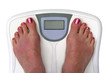Foto: feet on a bathroom scale - isolated feet on a bathroom scale - isolated