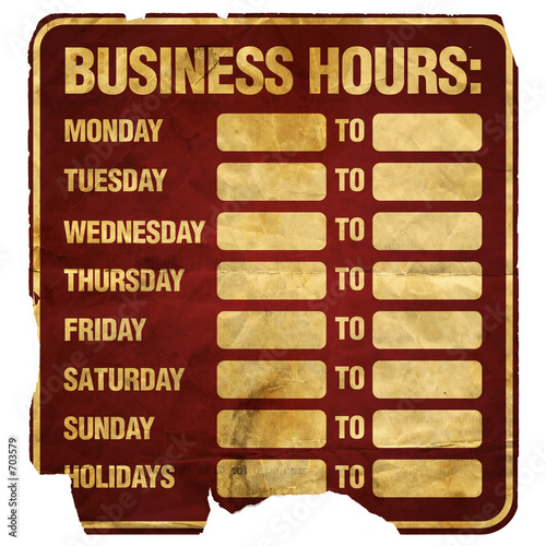 Photo: business hours degraded business hours degraded