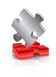 balancing puzzle pieces - 3d illustration