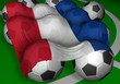 3d-rendering serbia and montenegro flag and soccer-balls 3d-rendering serbia and montenegro flag and soccer-balls