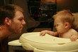 father vs. son staring contest