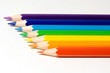 seven pencils of color of a rainbow