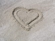 coeur dans le sable