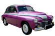 purple retro car isolated