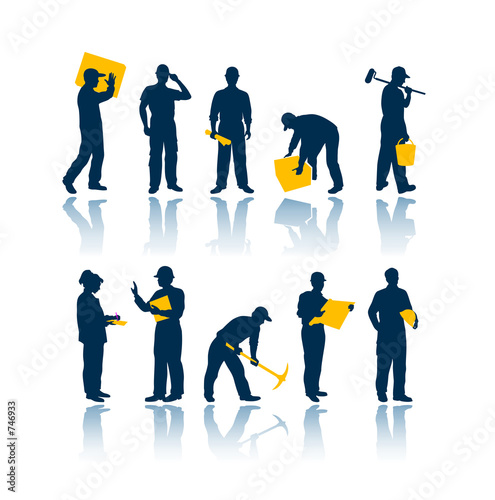 workers silhouettes