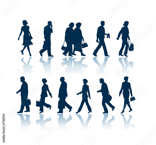 people walking silhouette. walking people silhouettes
