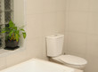 corner view of a new bathroom