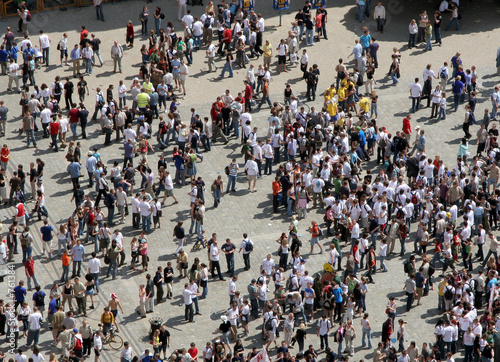 crowd from above