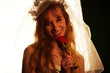 bride with rose