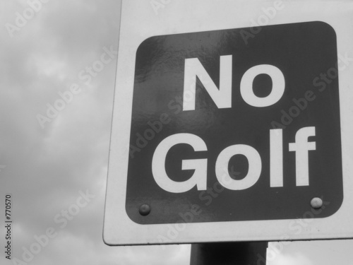 No Golfing Sign