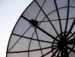 satellite dishes at sunset