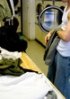 laundromat folding clothes