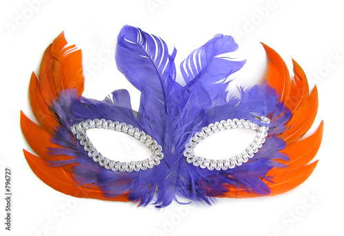 Foto: carnival mask, orange and purple feathers carnival mask, orange and purple feathers