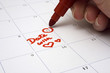 marking a special date on the calendar